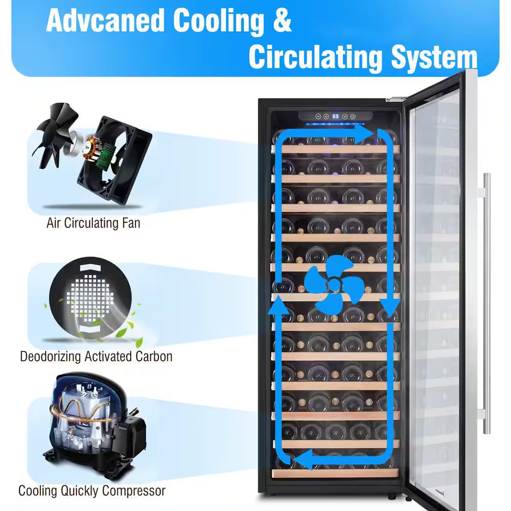 80 Bottle Single Zone Freestanding Compressor Wine Cooler