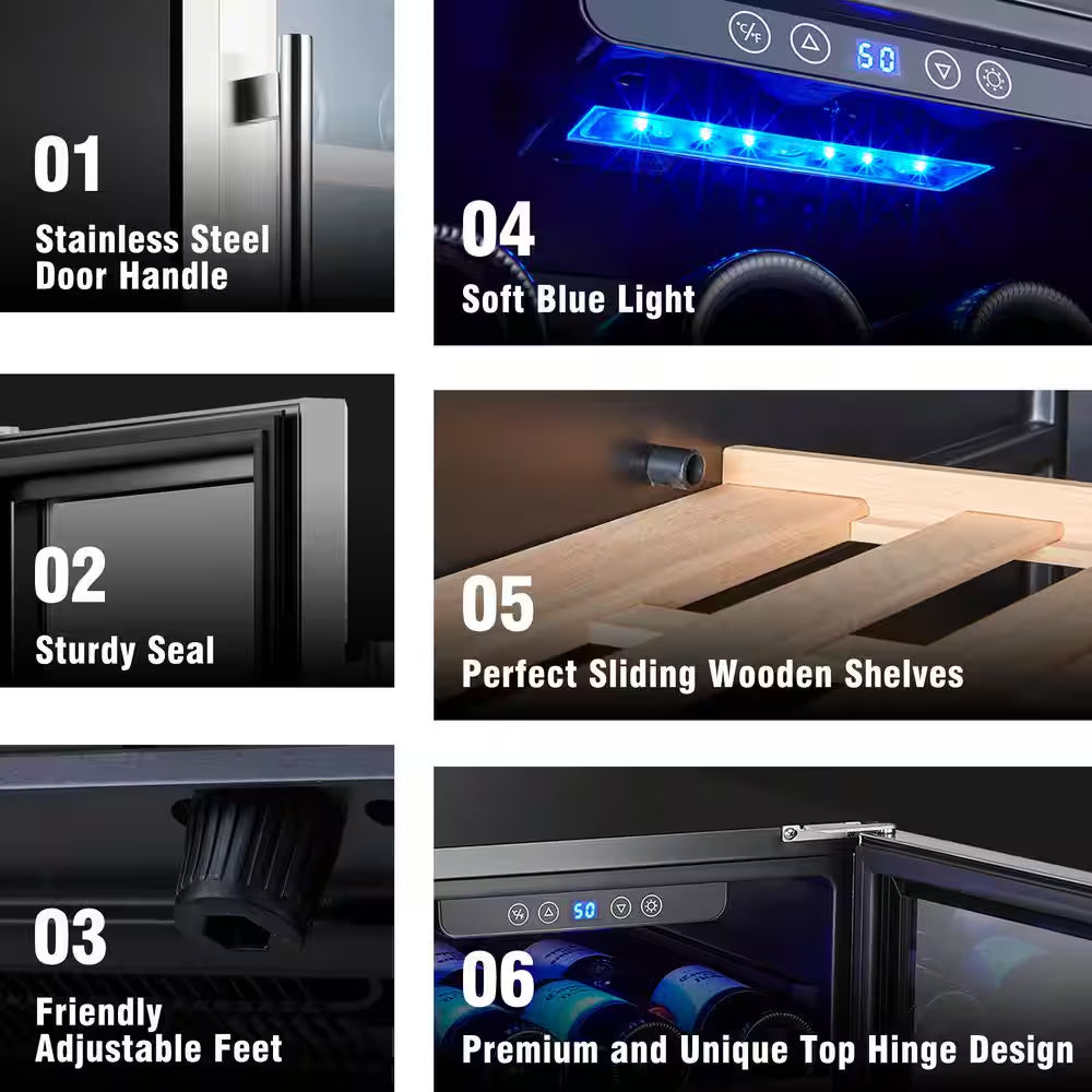 80 Bottle Single Zone Freestanding Compressor Wine Cooler