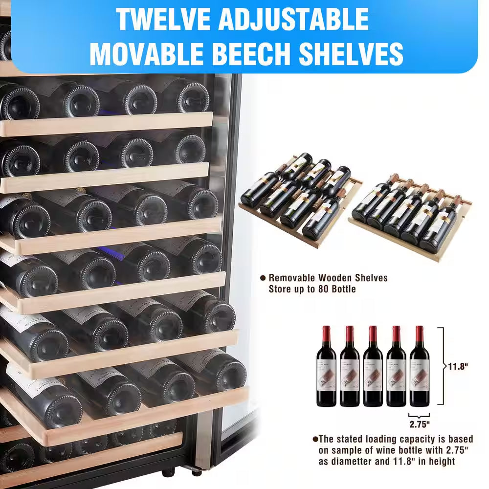 80 Bottle Single Zone Freestanding Compressor Wine Cooler