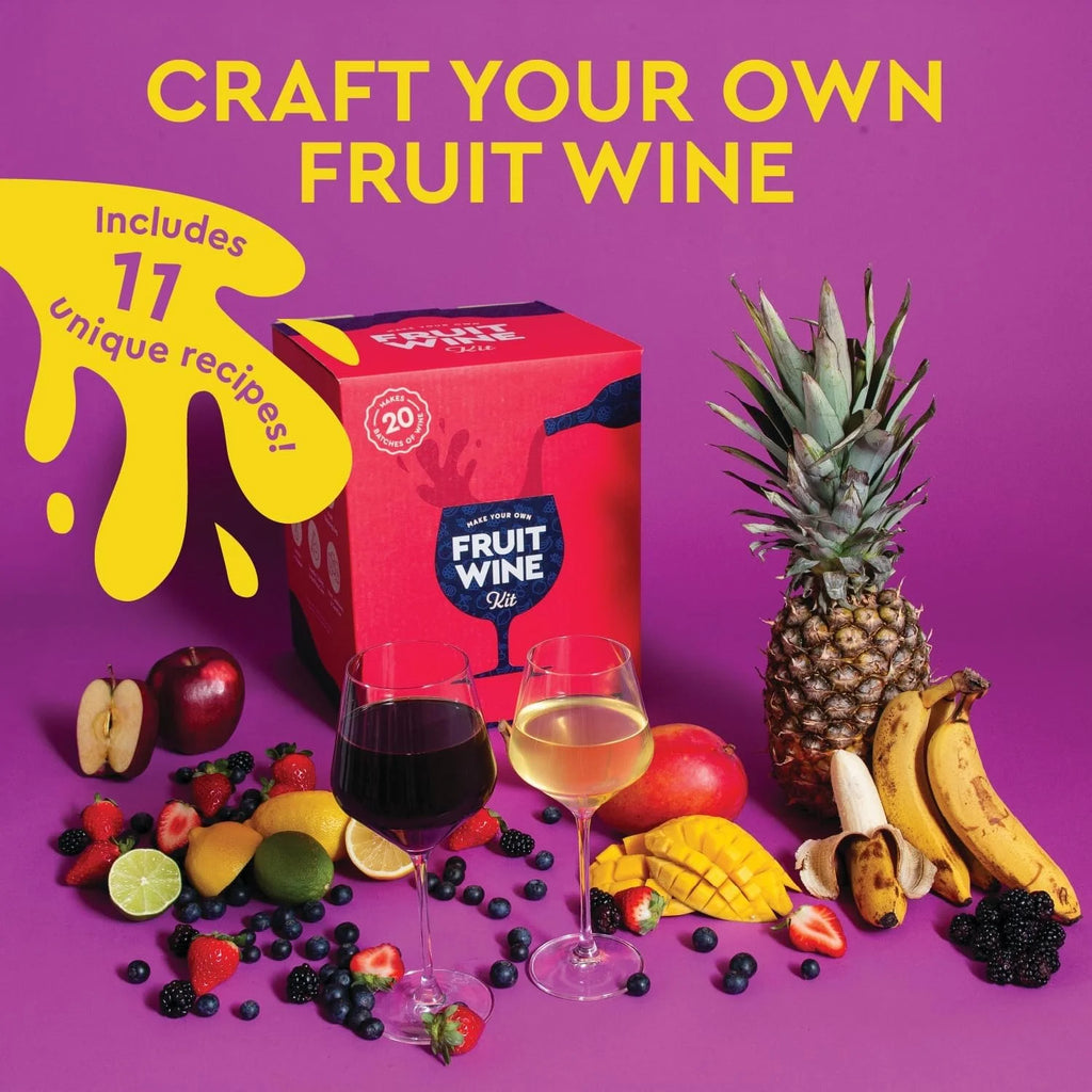 Fruit Wine Making Kit | Easy for Beginners | Use Fresh, Frozen, or Juice | Makes 20 Gallon Batches
